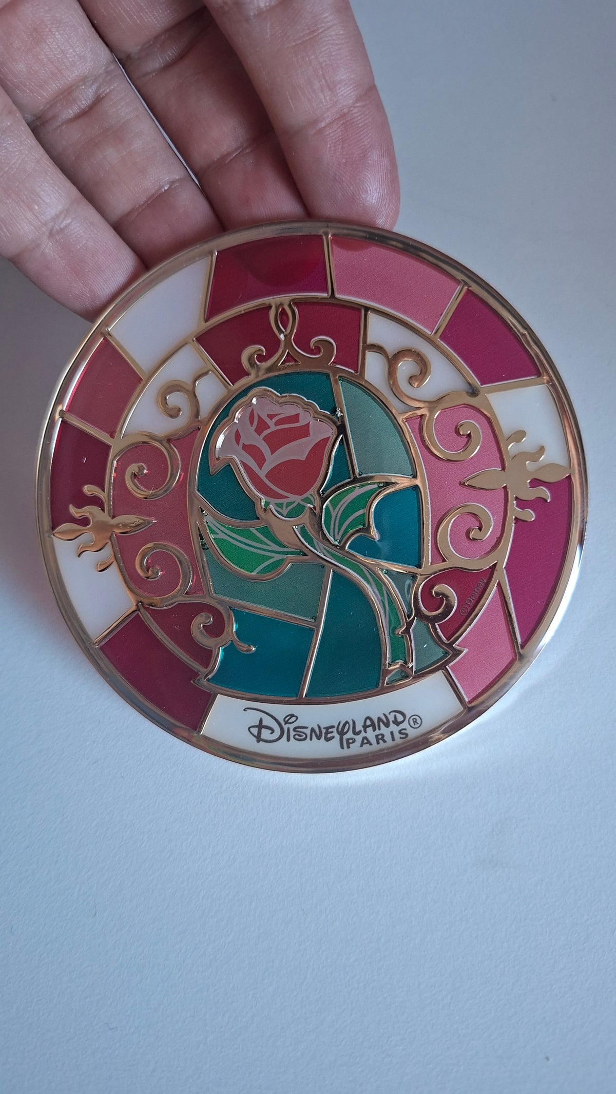 Beauty and the Beast stained glass