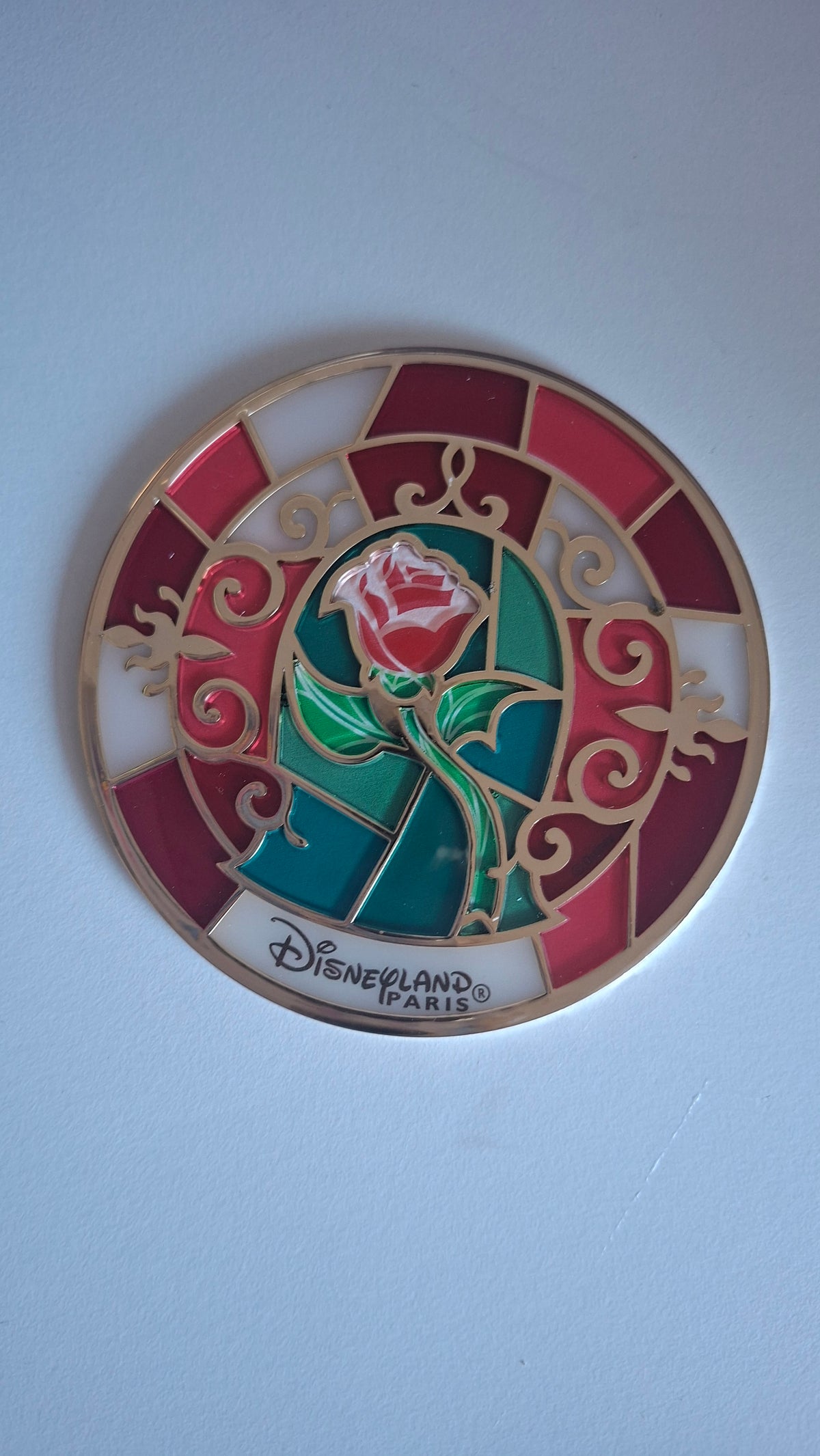 Beauty and the Beast stained glass
